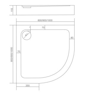 Акриловый поддон для душа Good Door Раунд R 90x90